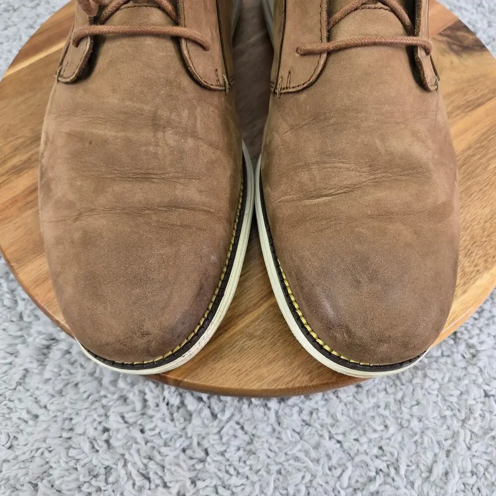 Cole Haan Mens 12M OriginalGrand Brown Leather Casual Lifestyle Chukka Boots